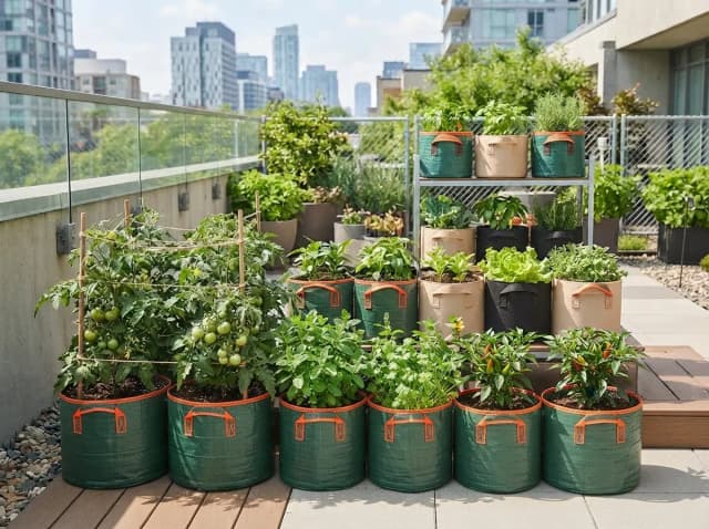 Grow bags for terrace gardening, vegetables, herbs, and flowering plants